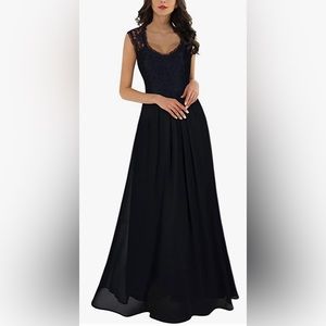 Black formal lace gown, size small
